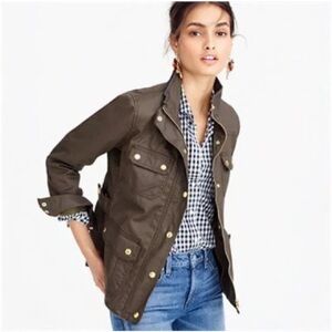 J. Crew Resin-coated twill jacket